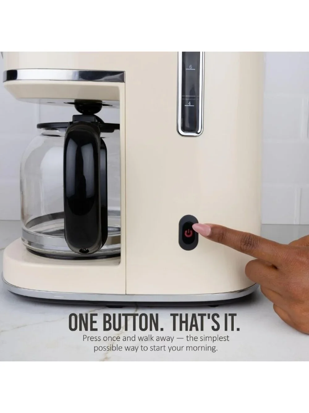 Classic Retro 10-Cup Coffee Maker in Cream - Vintage Style, Easy Brew, Kitchen